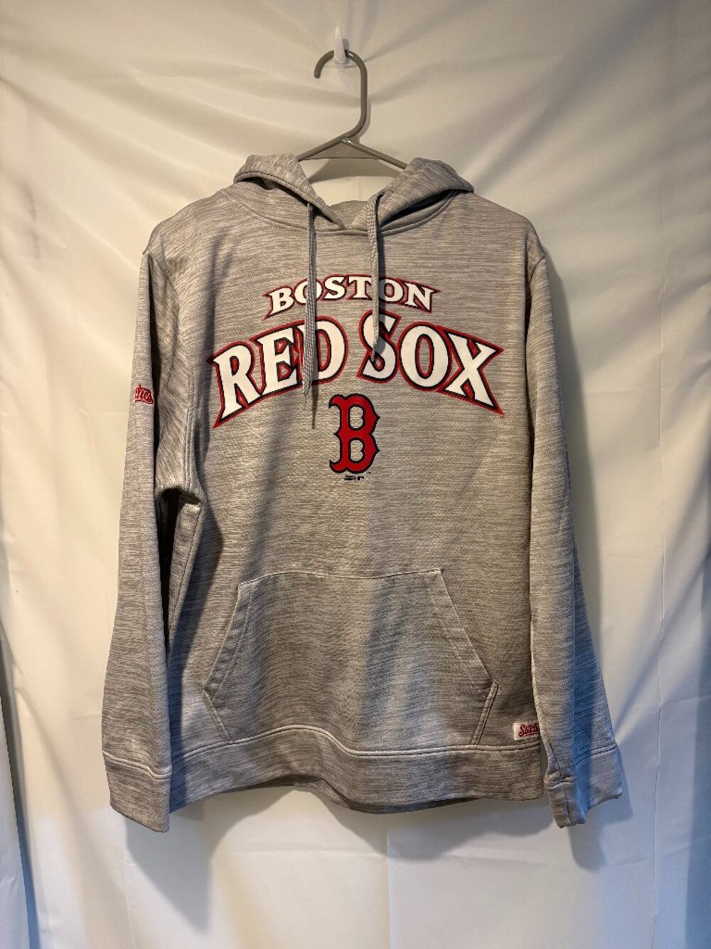 Stitches Size M Boston Red Sox  Heathered Gray Hoodie Sweatshirt